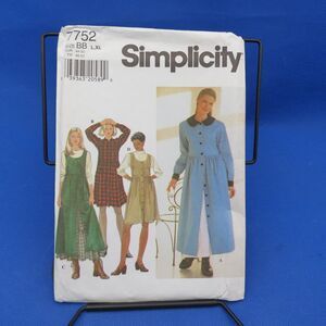 Simplicity 7752 Sewing Pattern Misses' Dress Jumper Petticoat Size BB L-XL 1997